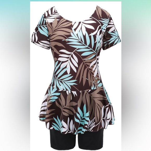 Knaspor One Piece Swim Dress Modest Swimsuit Size 14-16 - Picture 2 of 12